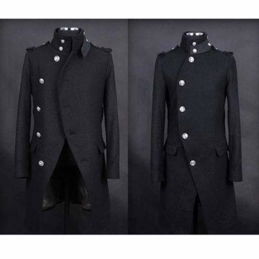 gothic-black-navy-doublebreasted-long-sleeve-coat-jacket-main Punk Black Navy DoubleBreasted Fashion, Winter Jackets, best Jackets for Men, Gothic Clothing
