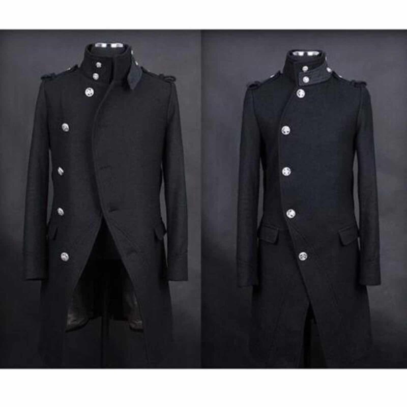 Punk Black Navy DoubleBreasted Fashion, Winter Jackets, best Jackets for Men, Gothic Clothing, buy gothic jacket, steampunk jacket for sale, gothic jacket for sale, goth jacket for sale, buy goth jackets, buy steampunk jackets 