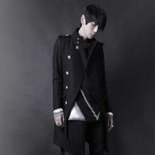 Punk Black Navy DoubleBreasted Fashion, Winter Jackets, best Jackets for Men, Gothic Clothing