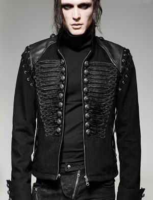 Militärjacke Jeans Offizier Dandy Barockstickerei, Gothic Jacken, Dandy Stickerei, Beste Jacken