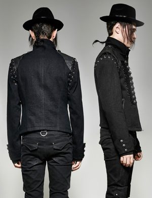 chaqueta militar jeans oficial dandy bordado barroco, chaquetas góticas, bordado dandy, mejores chaquetas