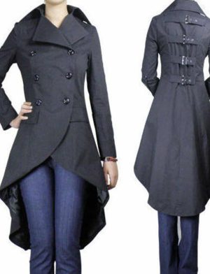 Fishtail Coat, Chaquetas largas para mujer, Chaquetas góticas para mujer, Las mejores chaquetas para mujer