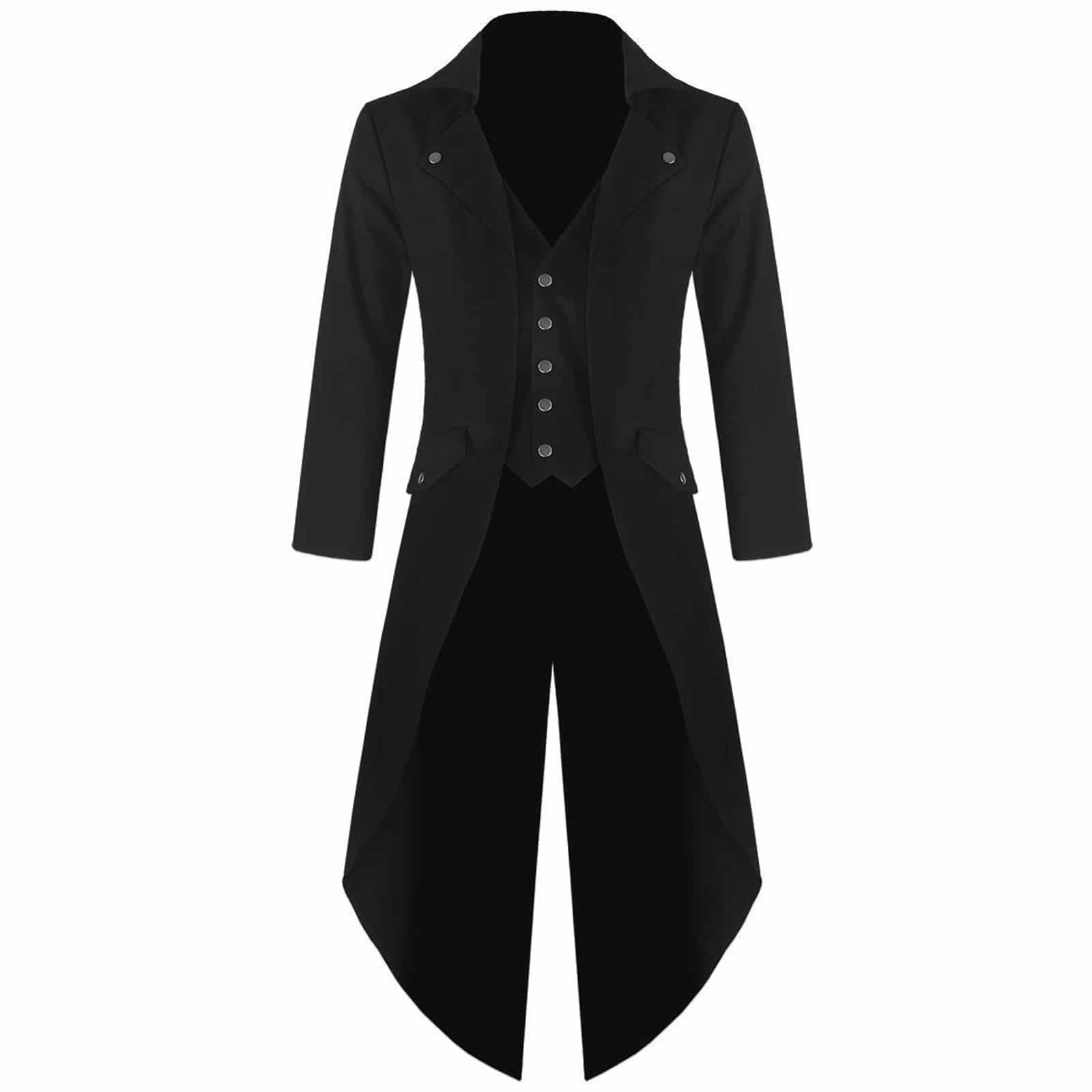 Prime Quality Mens Steampunk EMO Tailcoat Jacket Velvet Gothic VTG Victorian /Tail Coat/USA Sizes