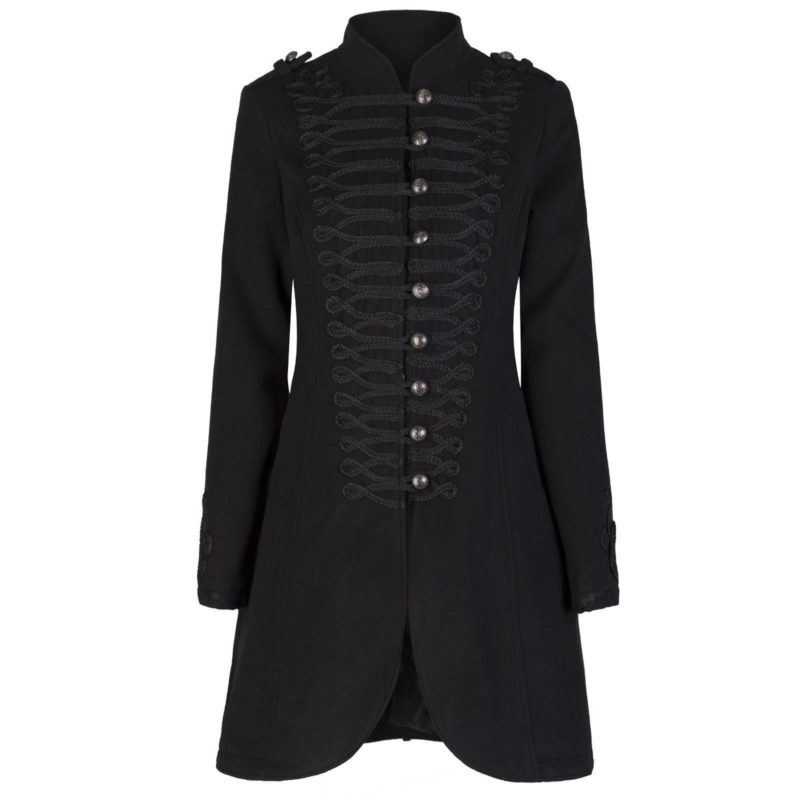 Braided Wool Effect Coat, Gothic jackets for Women, Gothic Clothing for Women