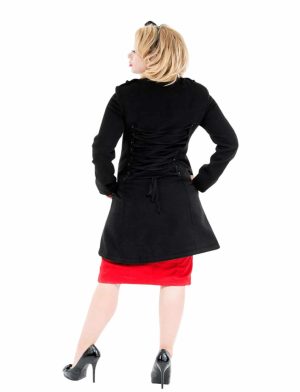 Geflochtener Mantel mit Wolleffekt, Gothic-Jacken für Damen, Gothic-Kleidung für Damen