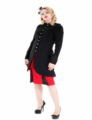 Geflochtener Mantel mit Wolleffekt, Gothic-Jacken für Damen, Gothic-Kleidung für Damen
