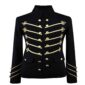 Gold Embroidery Black Military Jacket, Gothic Jackets for Men, Mens Jackets