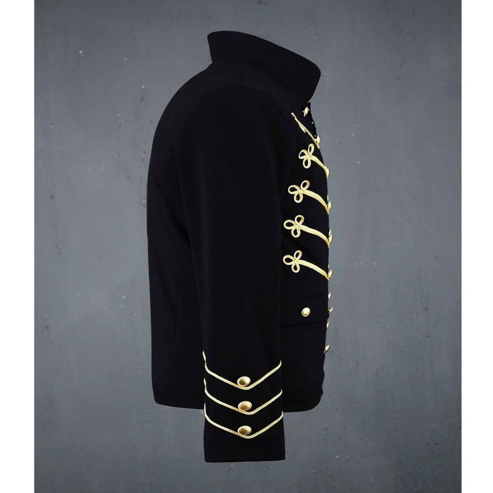 Black Military Jacket with Gold Embroidery | Made to Measure | Kilt and ...