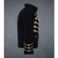 Gold Embroidery Black Military Jacket, Gothic Jackets for Men, Mens Jackets