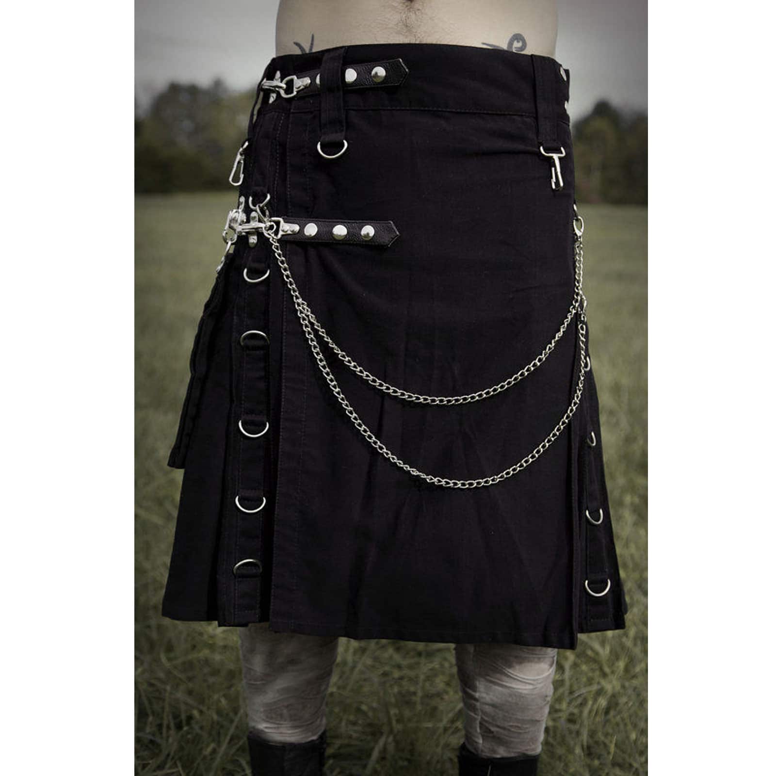 Gothic Utility Kilt with Detachable 