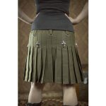 olive-green-drilled-cotton-fashion-utility-kilts-women-back