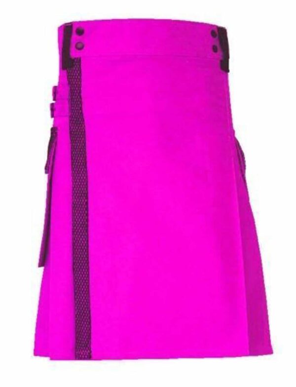 pink-net-pocket-utility-kilt-front Pink Net Pocket Utility Kilt, Best Kilts, Utility Kilts, Best Kilts for Men