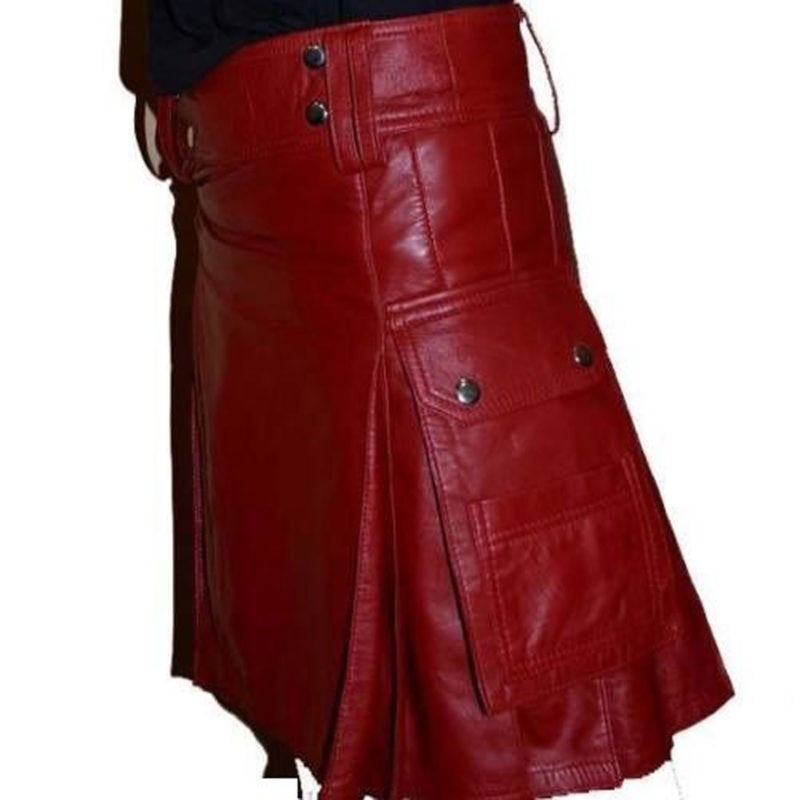 roter Lederkilt, Lederkilt zu verkaufen, roter Lederkilt zu verkaufen, Lederkilt für Herren, Lederkilt für Herren