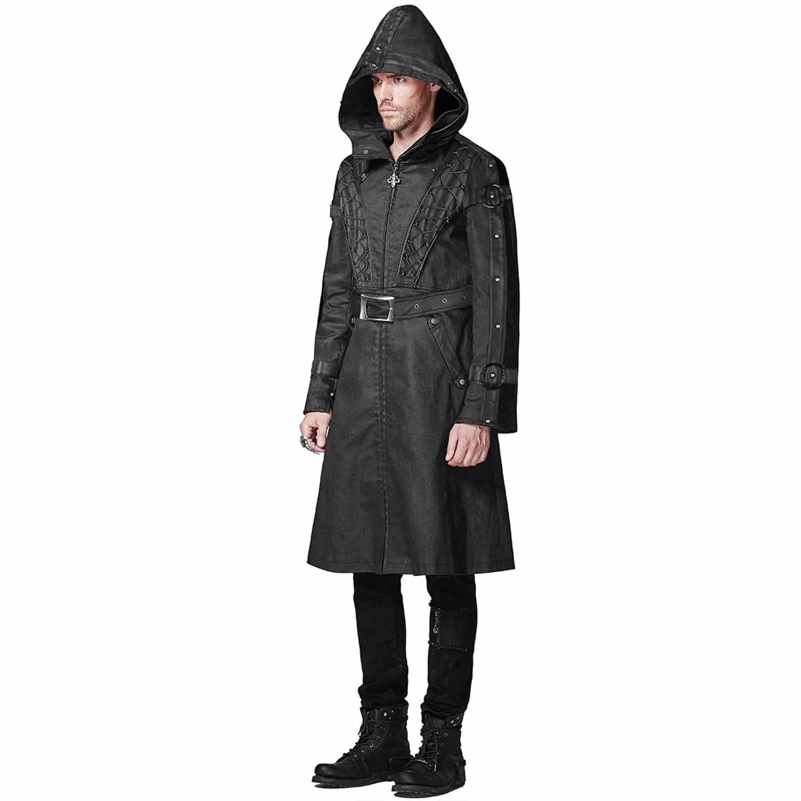 Punk mens hooded jacket cheap