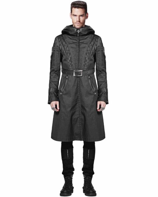 punk-rave-hooded-dieselpunk-leather-men-jacket-straight Punk Rave Mens Hooded Coat, Gothic Jackets for Men, Dieselpunk Punk Faux Leather, Best Jackets for Men