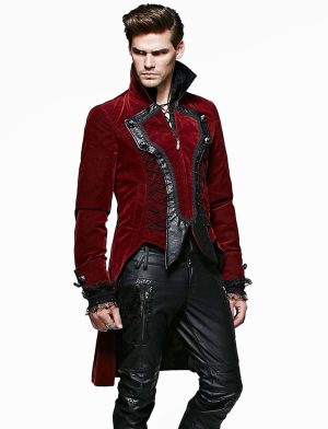 Punk Rave Dandy, Gothic VTG Steampunk Velvet Frack, Hochzeitsjacken für Gothic, Gothic Jacken