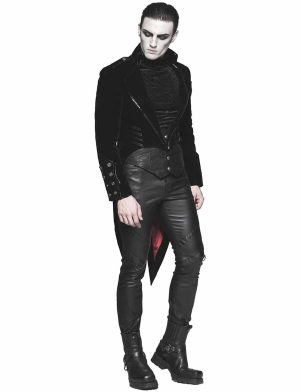 Punk Rave, Devil Fashion, Steampunk Vampir Schwalbenschwanz, Gothic Jacken für Herren