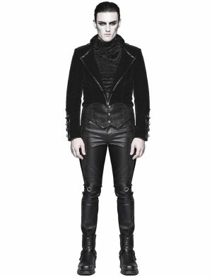 Punk Rave, devil Fashion, Steampunk Vampire Swallowtail, Gothic Jackets for Men