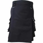 scottish-deluxe-utility-sports-traditional-black-kilt-front