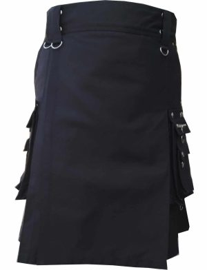 Deluxe Utility Sports Traditioneller schwarzer Kilt, traditioneller Kilt, traditionelle schottische Kilts, beste Kilts für Männer