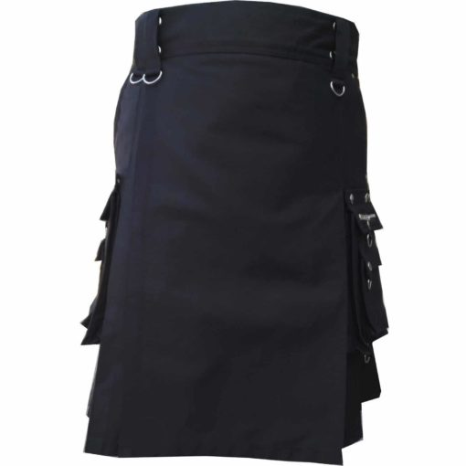 scottish-deluxe-utility-sports-traditional-black-kilt-front Deluxe Utility Sports Traditional Black Kilt, Traditional Kilt, Scottish Traditional Kilts, best Kilts for Men