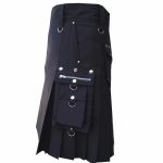 scottish-deluxe-utility-sports-traditional-black-kilt-side