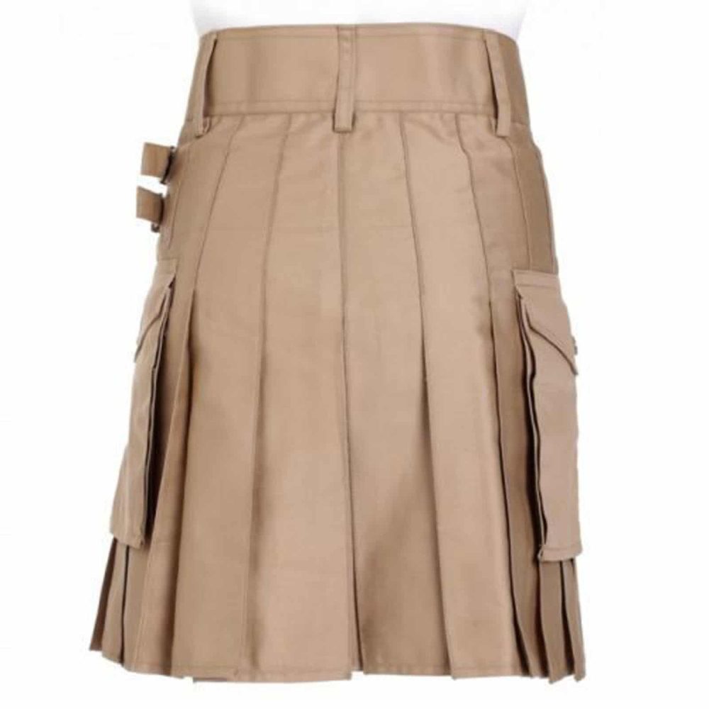 Khaki Cotton Kilt, Utility Kilts for Men, Khakhi Kilt, Best kilts