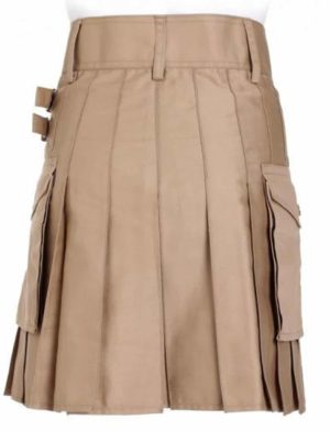 Khaki Cotton Kilt, Utility Kilts for Men, Khakhi Kilt, Best kilts