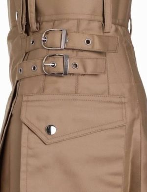 Khaki Cotton Kilt, Utility Kilts for Men, Khakhi Kilt, Best kilts