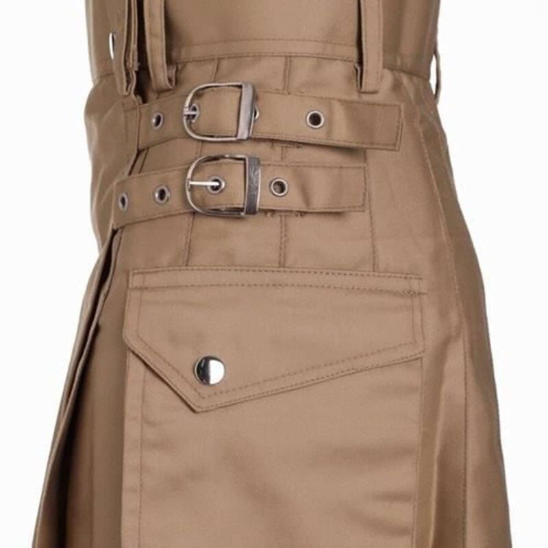 Khaki Leder Kilt, Leder Kilt, Leder Utility Kilt, Khaki Leder Kilt zu verkaufen, Kilt zu verkaufen, Utility Kilt zu verkaufen