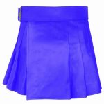 short-mini-blue-leather-kilt