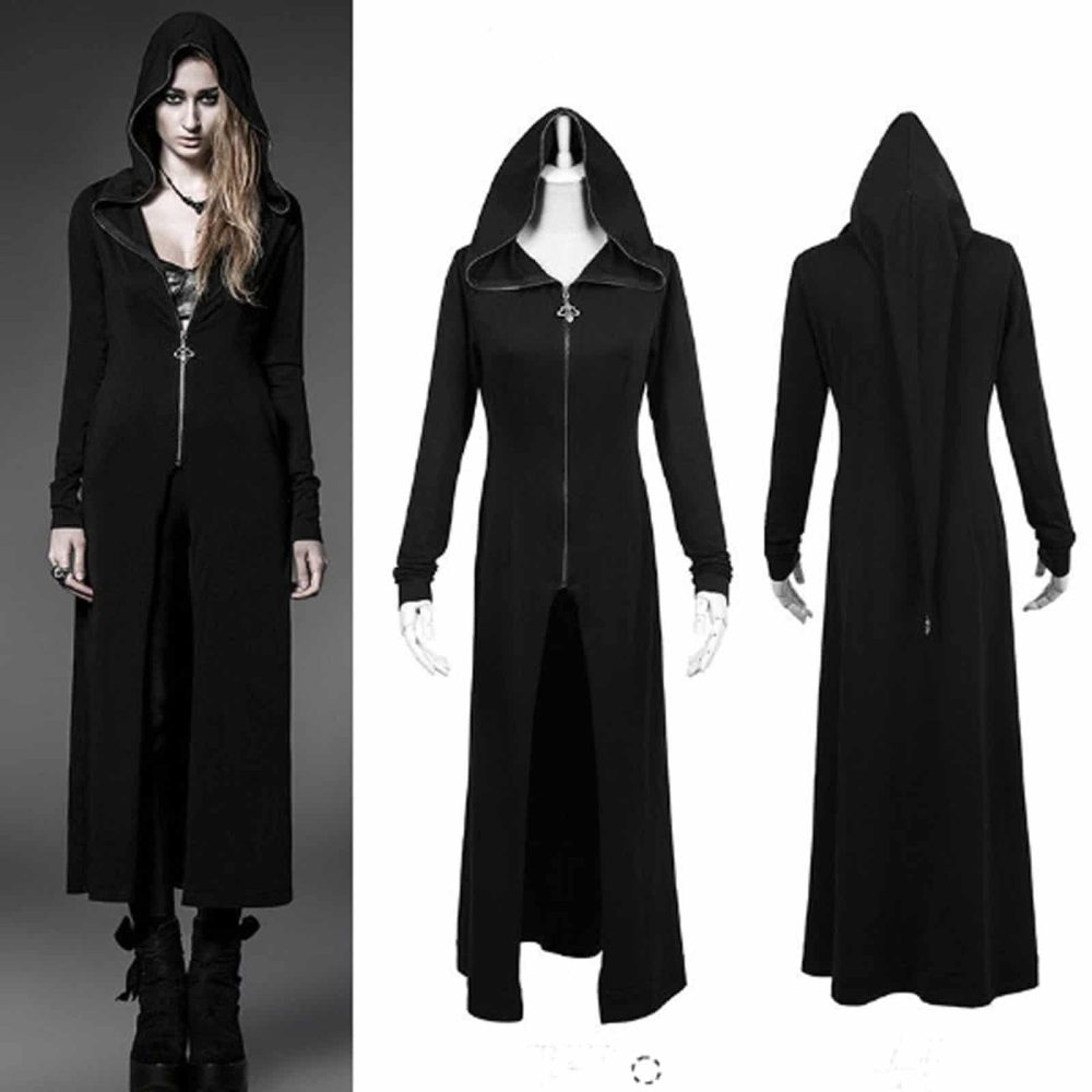 Long Zipper Gothic Jacket with Hood | Custom Women's Jackets | Kilt and ...