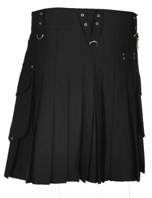 Stylish Black Utility Kilt, Utility Kilts for Men, Men Kilts, Best Mens Kilts