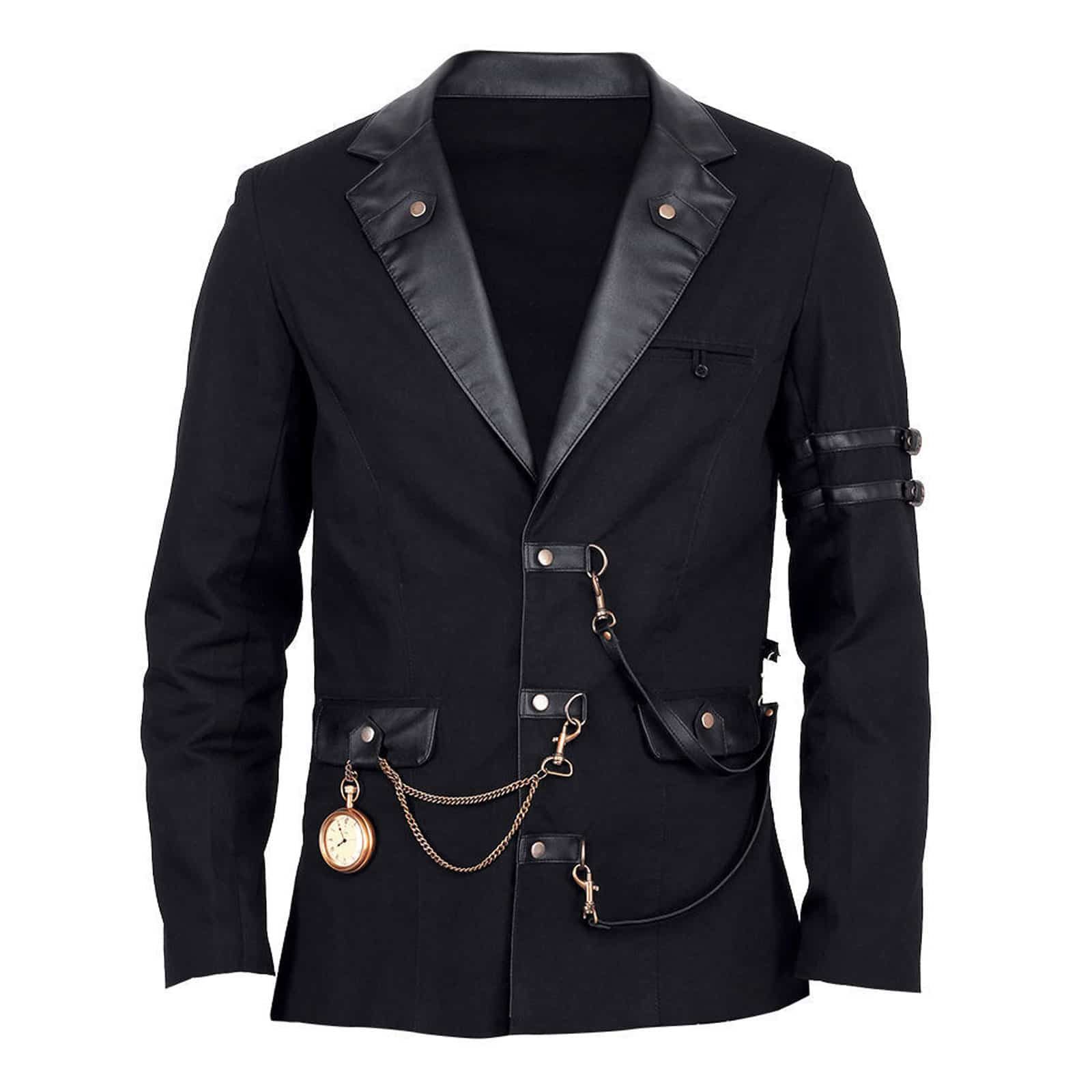 Jacke Herren schwarz Gothic black jacket, Vintage Jackets for Men, Gothic Jackets for Man
