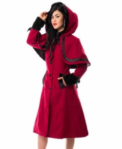 Red Coat Ladies Gothic Riding Hood , Vixxsin Elena , Faux Fur, Best Jackets for Women