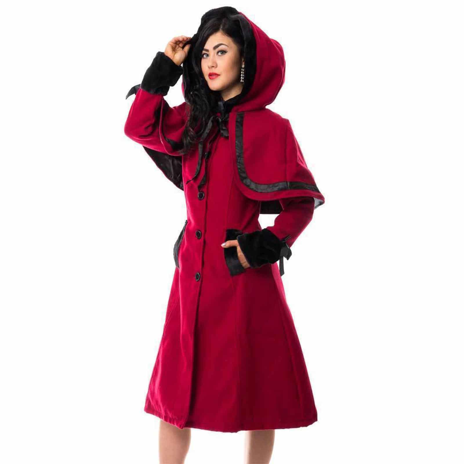 røveri forholdet Vulkan Hood Cap Long Gothic Jacket | Women Custom Gothic Jacket | Kilt and Jacks