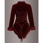 women-velvet-victorian-steampunk-gothic-dressage-tailcoat-corset-back-jacket-back-red