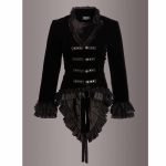 women-velvet-victorian-steampunk-gothic-dressage-tailcoat-corset-back-jacket-black-front