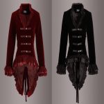 mujer-terciopelo-victoriano-steampunk-doma-gotica-frac-corset-espalda-chaqueta-rojo-negro