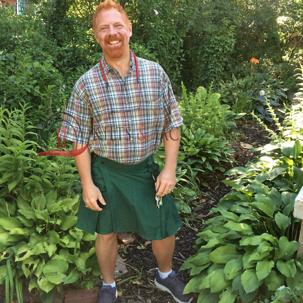 Utility-Kilt, Utility-Kilts, Fashion-Kilt, Grüne Utility-Kilts