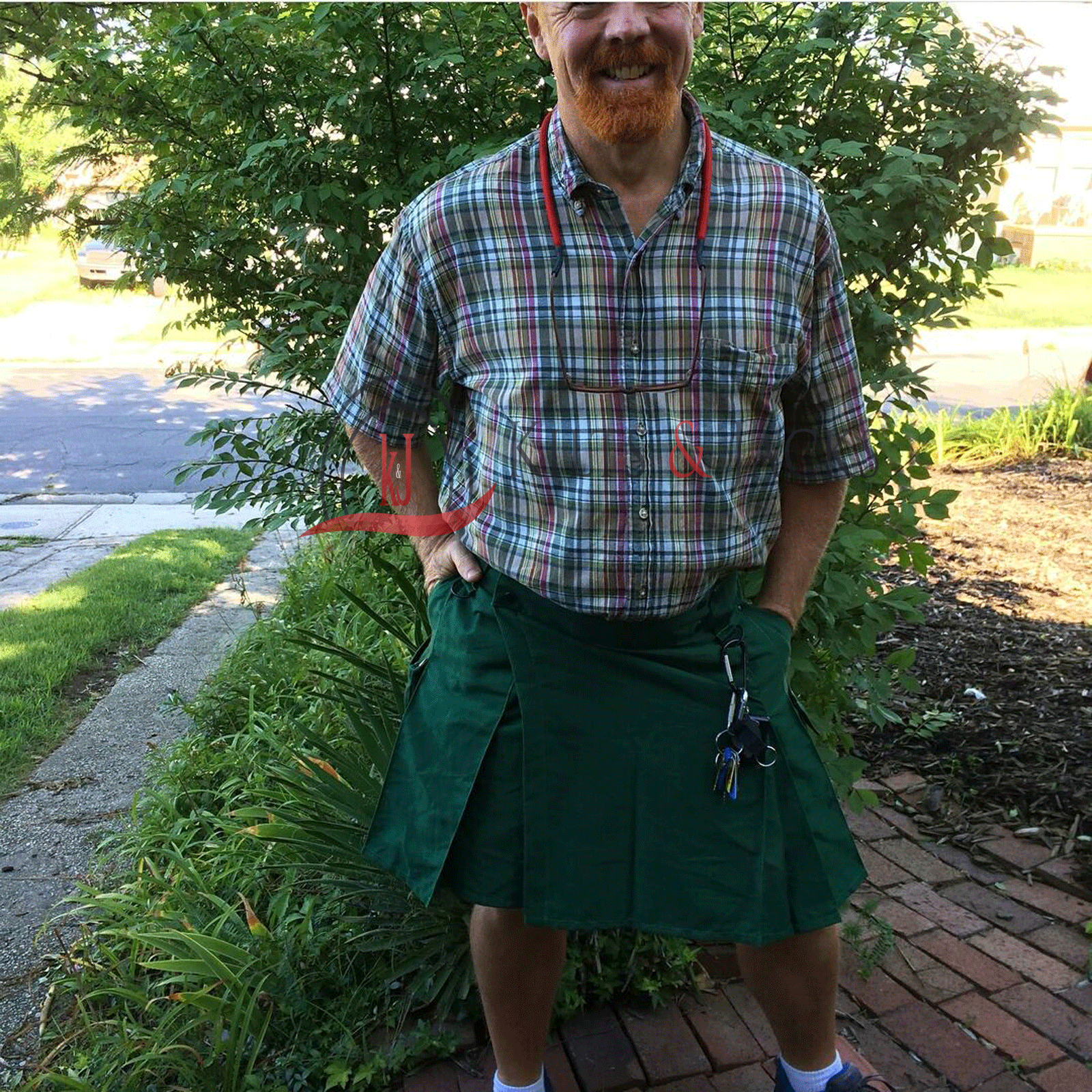 Utility-Kilt, Utility-Kilts, Fashion-Kilt, Grüne Utility-Kilts