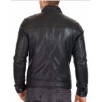 Black-Biker-Leather-Jacket-with-Snap-Closure-back
