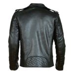 Black Classical Vintage Leather Jacket back