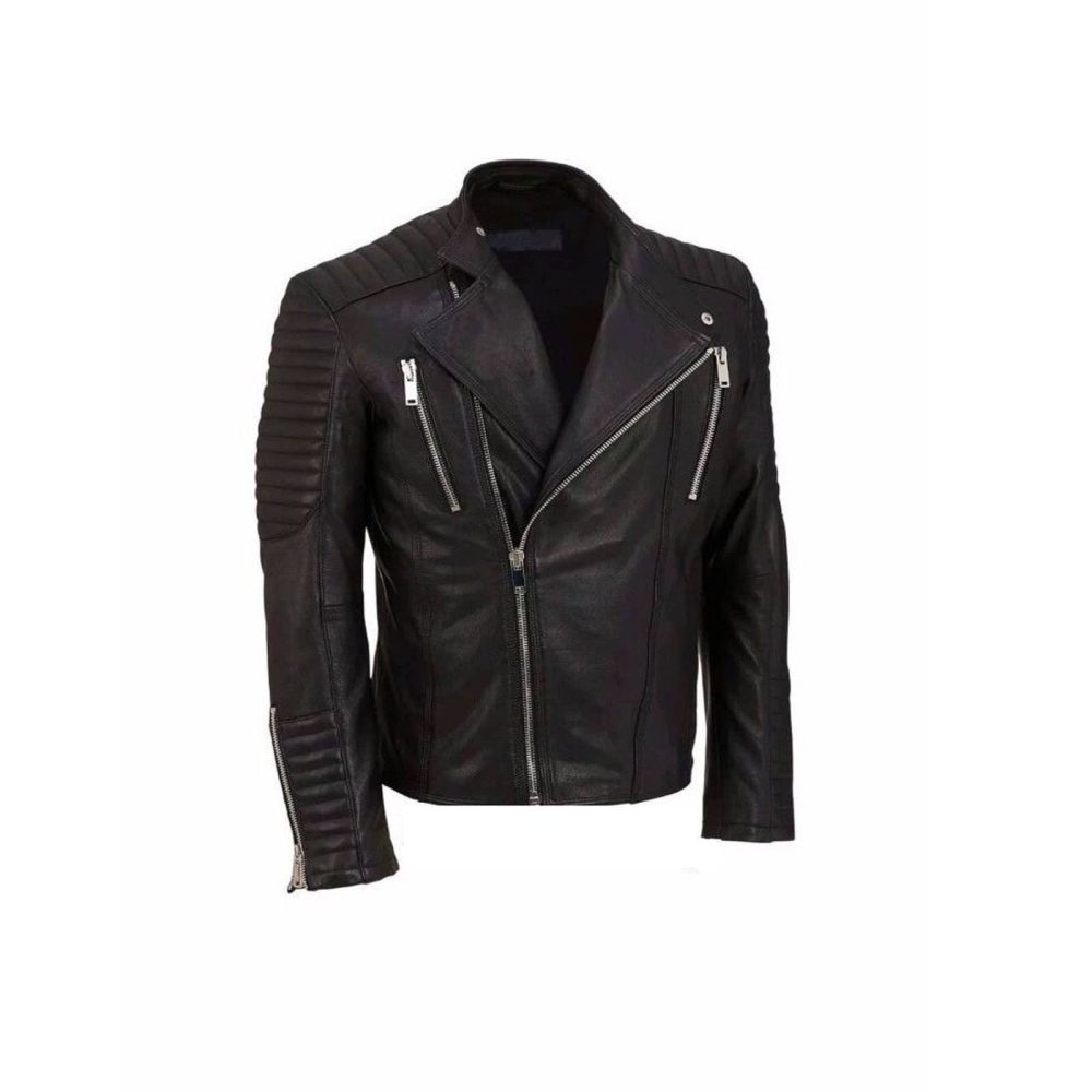 Classic Black Leather Biker Jacket - The Vintage Leather