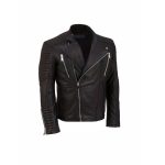 Black-Classical-Vintage-Leather-Jacket-with-Zipper-Pockets