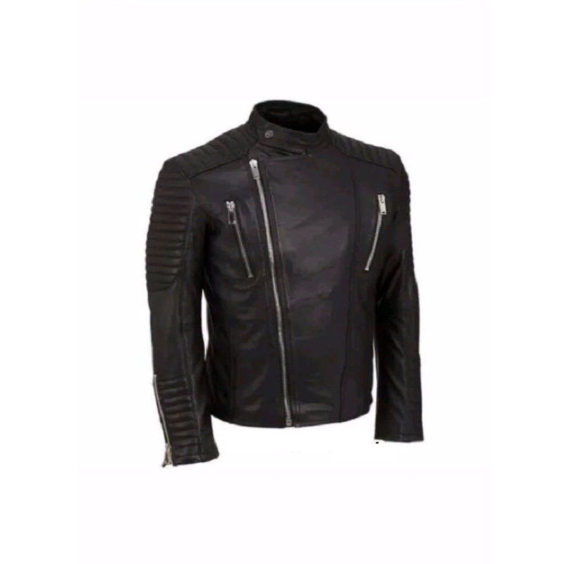 Classic Black Leather Biker Jacket - The Vintage Leather