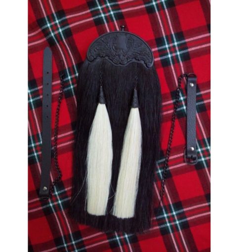Black-Horse-Hair-Sporran-front Horse harir sporran, black soprran, black horse sporran