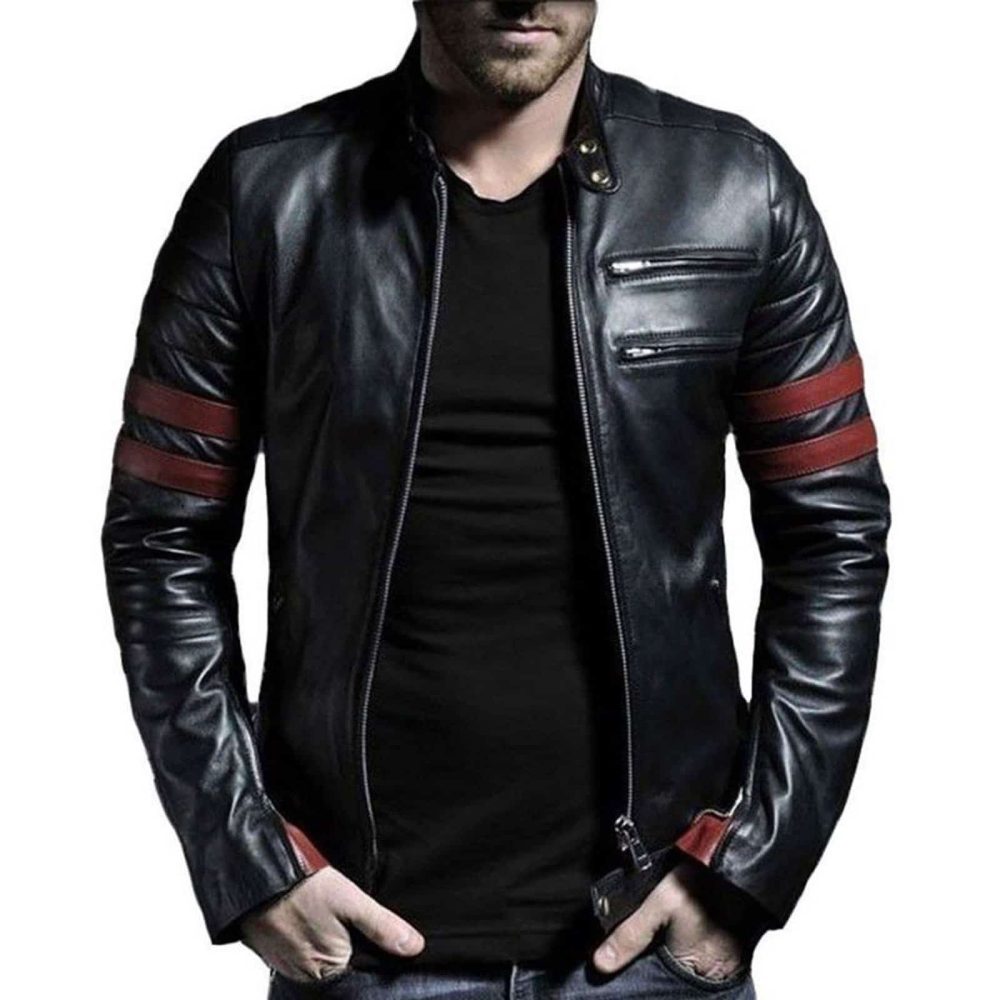 leather jacket, black leather jacket, biker leather jacket, leather jacket with straps