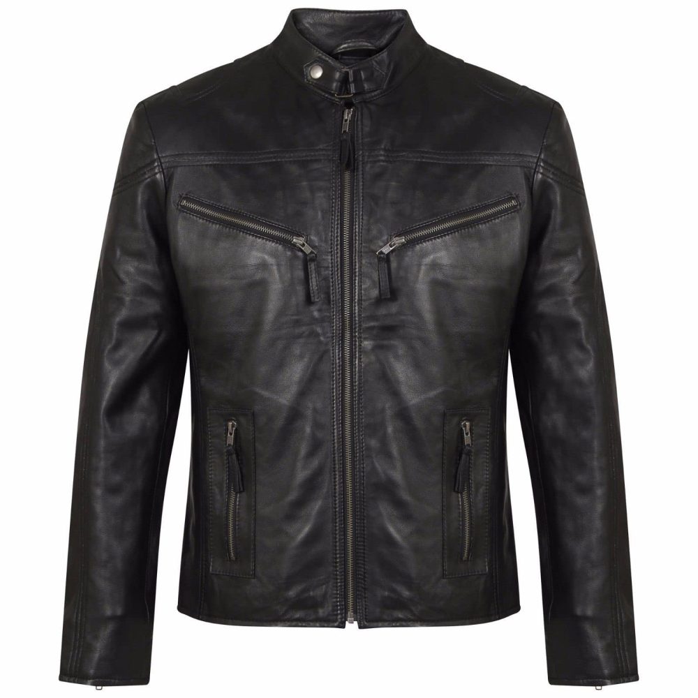 black leather, leather jacket, slim fit jacket, black leather jack