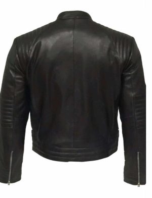 chaqueta de cuero, chaqueta de cuero negra, chaqueta de cuero acolchada, chaqueta de cuero para hombres, chaqueta de cuero de motorista